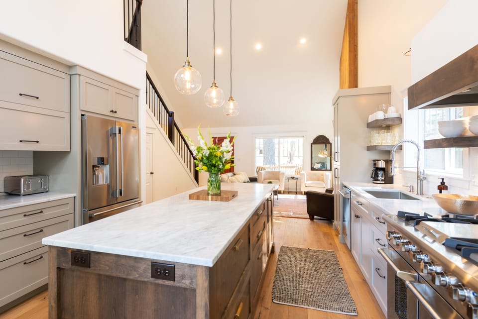 Gorgeous expansive island that opens up into the main living area