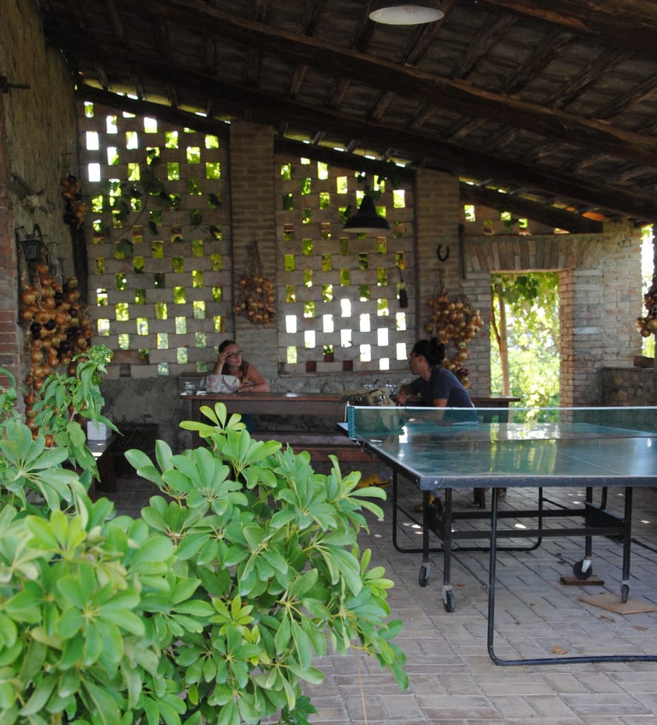 In summer is nice spend time under this roof on a terrace on the Cecina valley