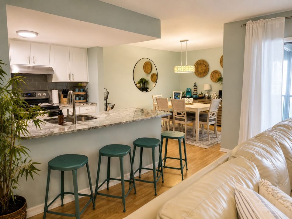 We’ve stocked this bright, open kitchen with everything you need to feel right at home—modern appliances, charm, and all the essentials for sharing meals, laughter, and unforgettable moments with the ones you love.