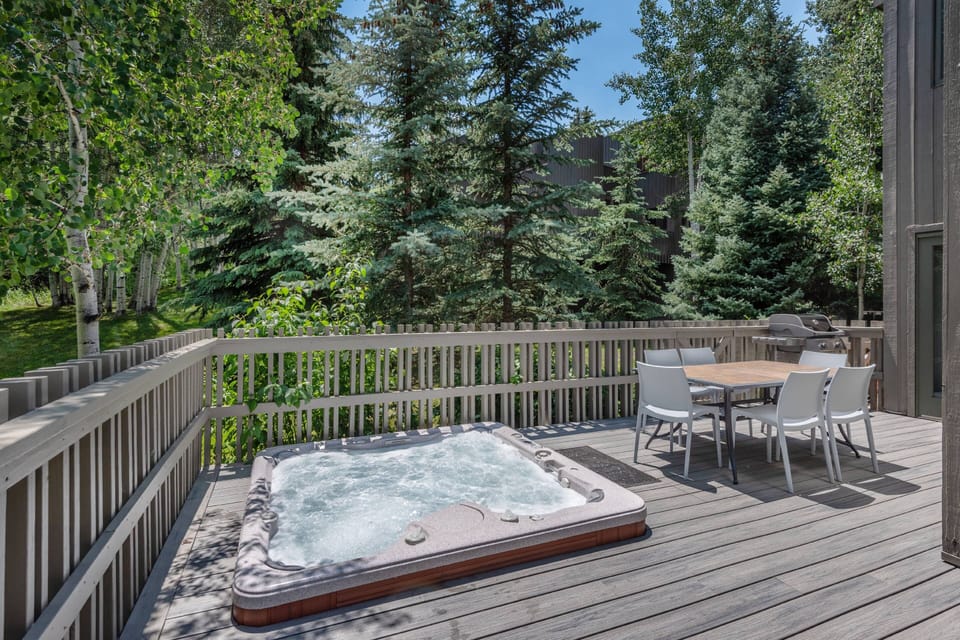 The private hot tub is a favorite amenity of all our guests!