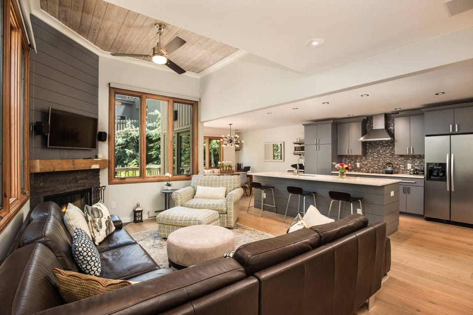 The open concept, tall ceilings and thoughtful decor and appointments create a very inviting place to call home during your visit.