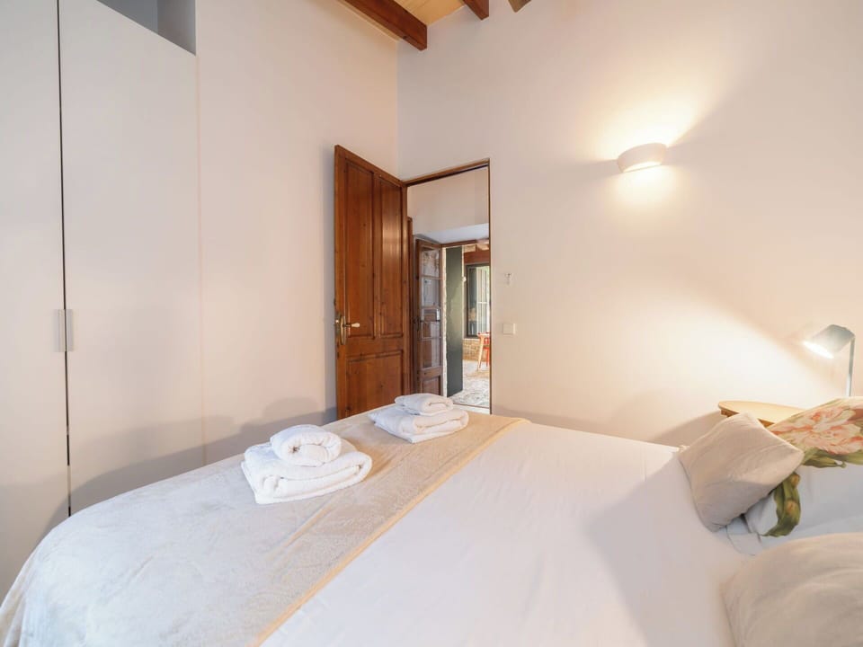 Bed, Interior Design, Bedroom, Floor, Flooring, Wood, Ceiling, Bed Sheet, Room, Bedding