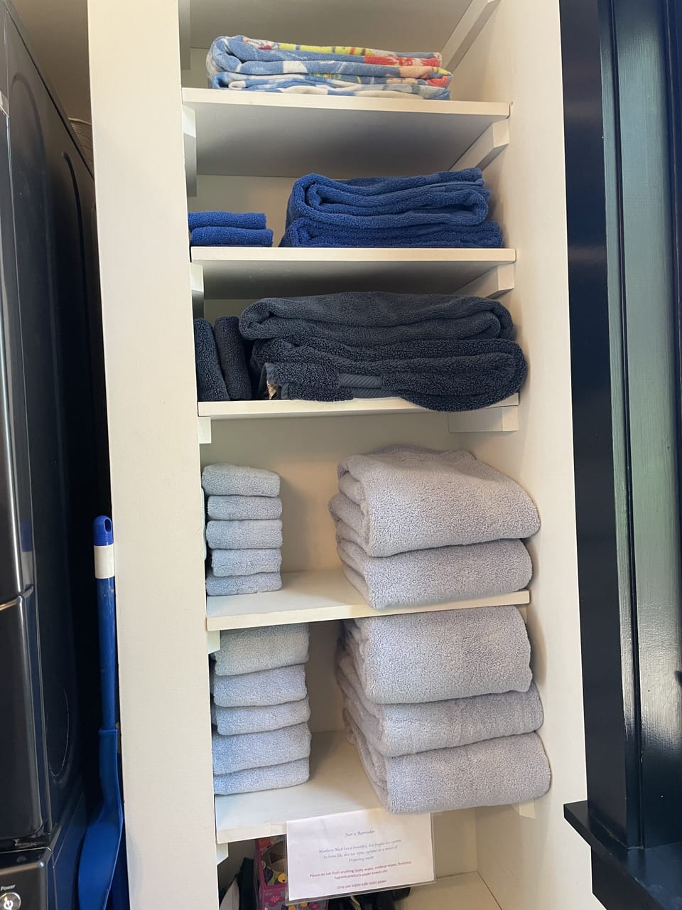 Shelves with Bath and Beach towels