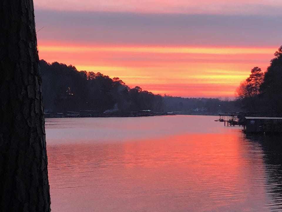 Sunset in fall/winter - photo taken from the bank on the property.
