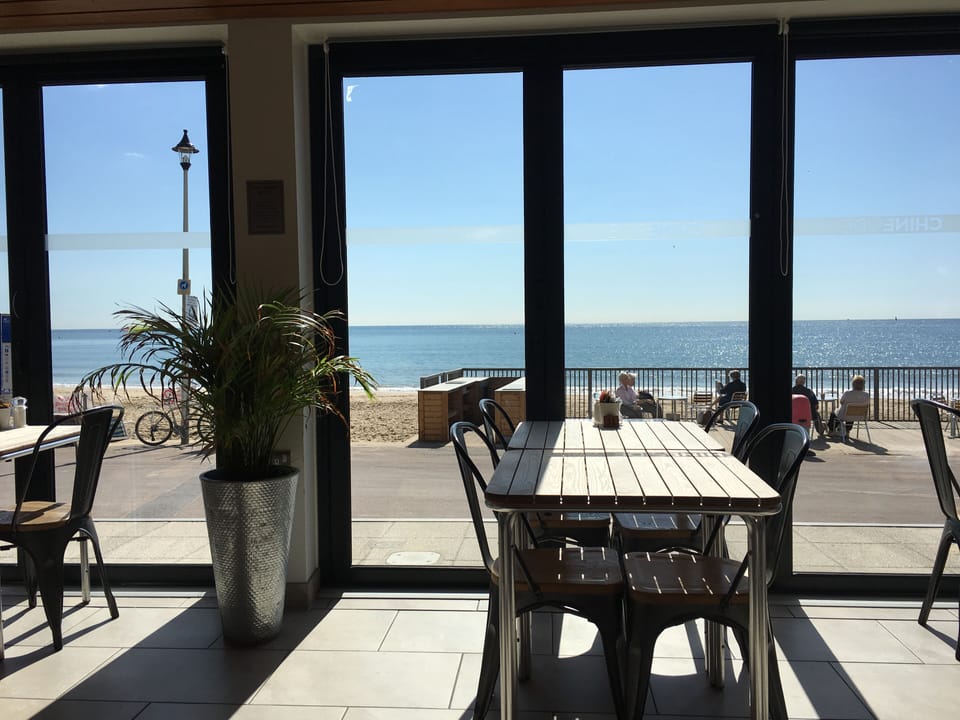A very good local coffee house on the beach 