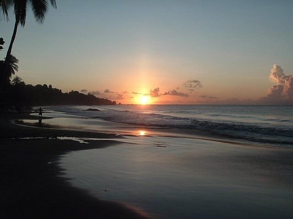 The end of another perfect day in Tobago. Sunset on Beach