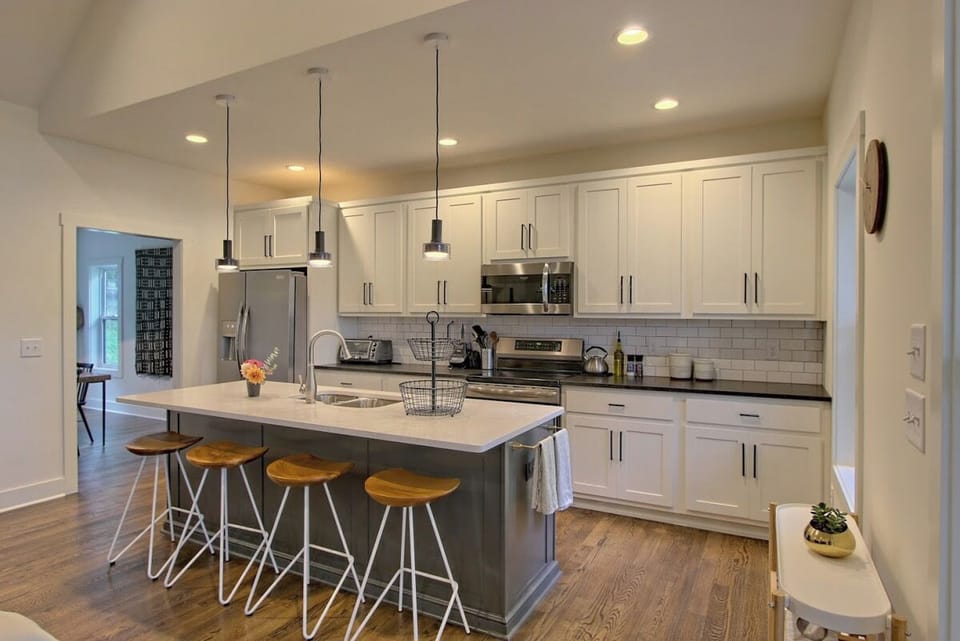 Kitchen and kitchen island