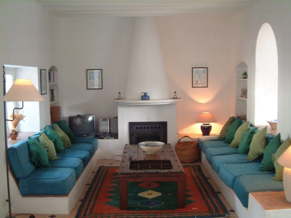 Living room with wood burner