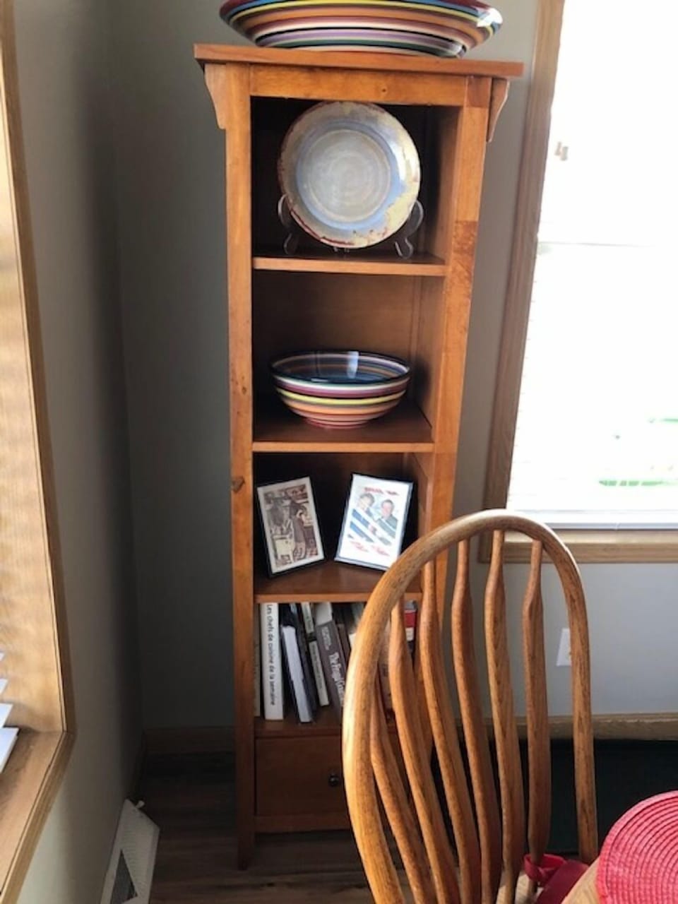 China cabinet in the kitchen.
