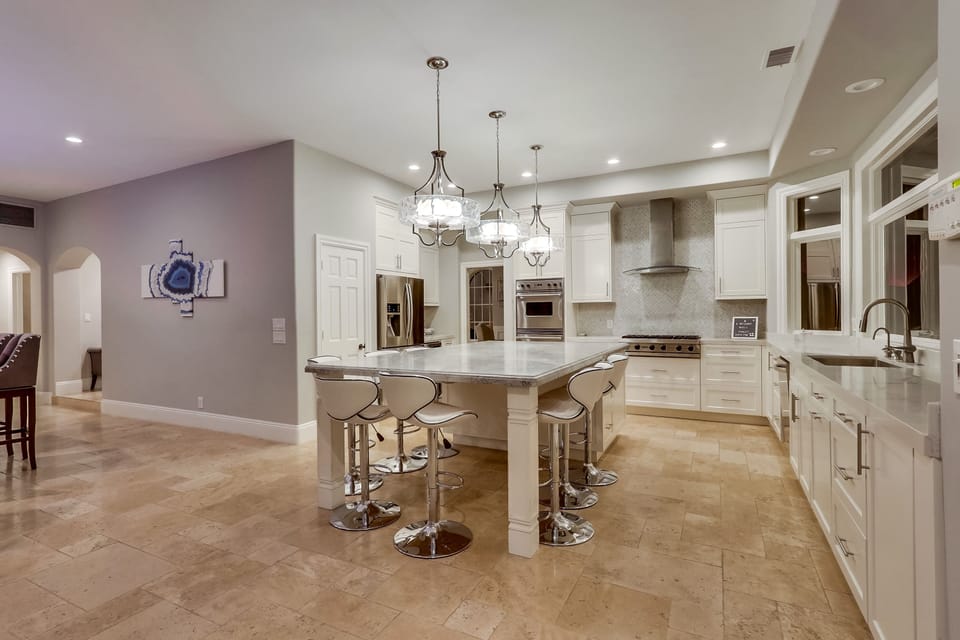 Huge kitchen with a big island to sit around and converse.
