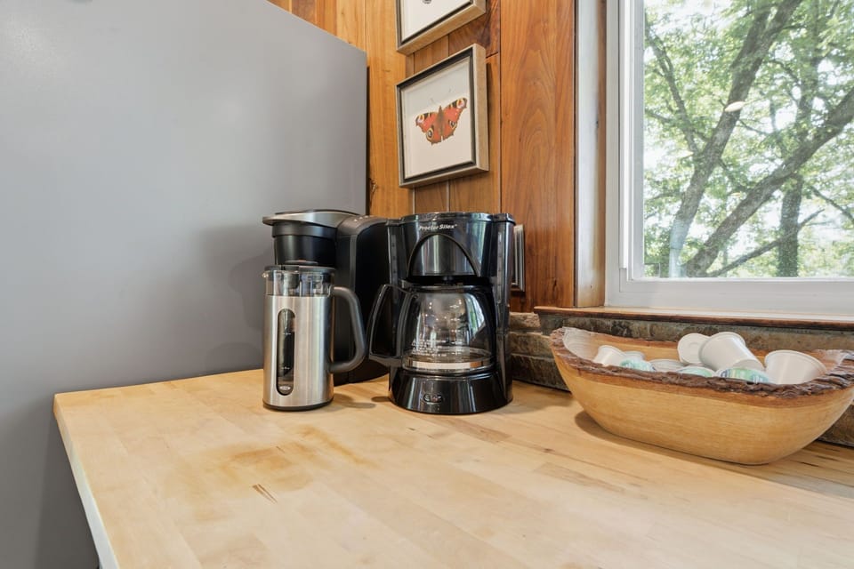 Keurig, drip coffee maker and French Press. 