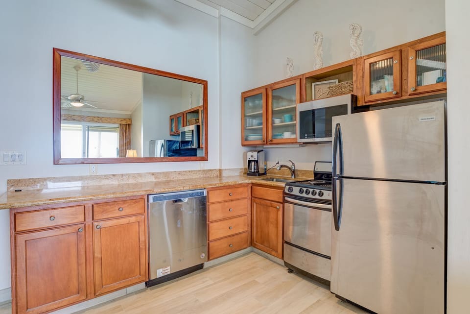 new stainless steel appliances in kitchen