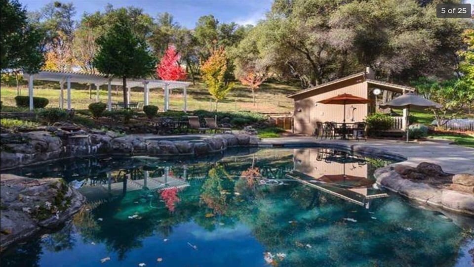 Our “Cement Pond” aka pool and spa