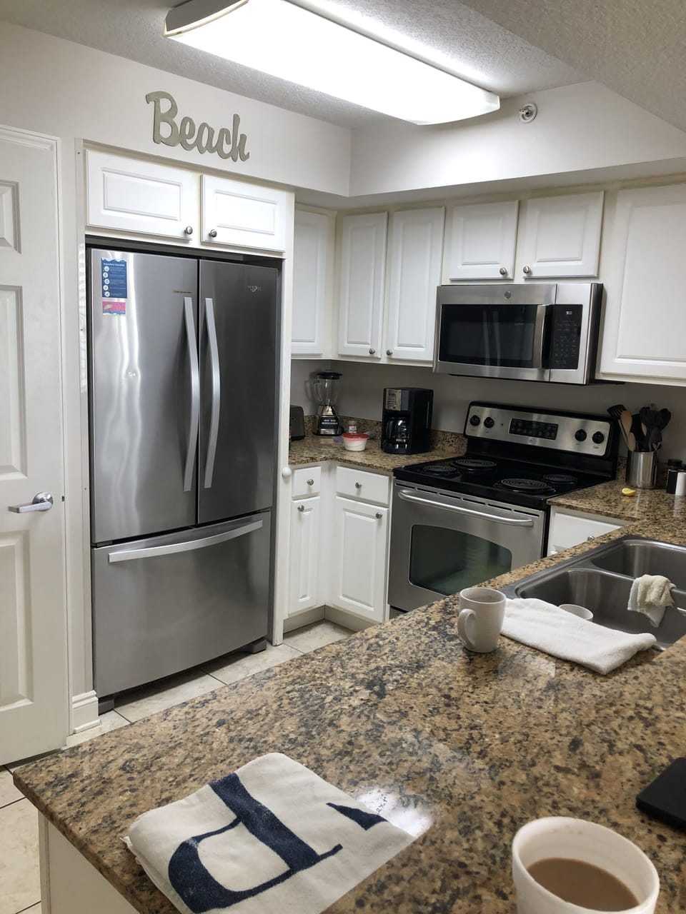 Fully stocked kitchen with new appliances