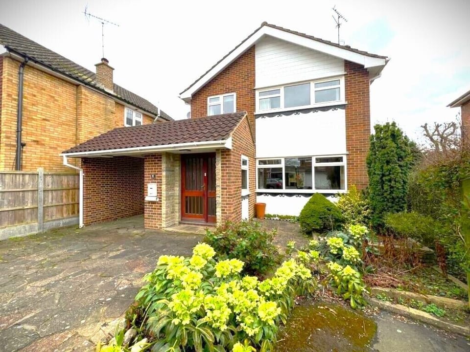 View of front of house, off street parking for 3 cars.  No parking restrictions