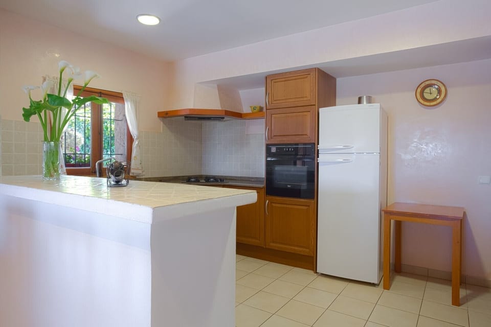 Fully equipped kitchen with refrigerator, oven, microwave, ...