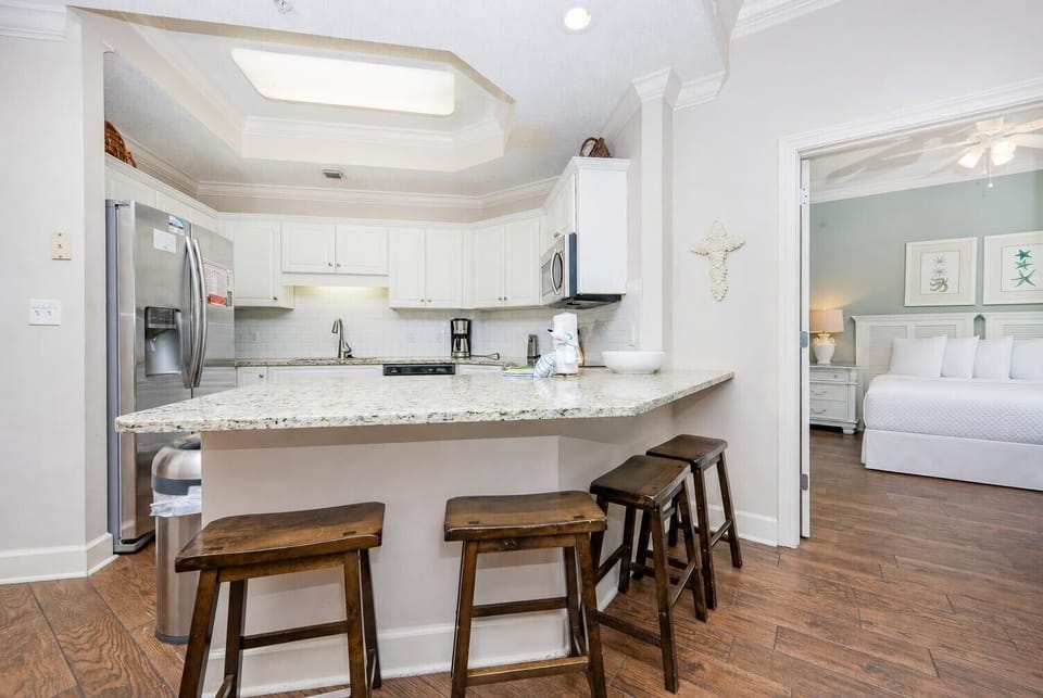 Wake up with morning coffee at the breakfast bar and get ready for a day of adventure
