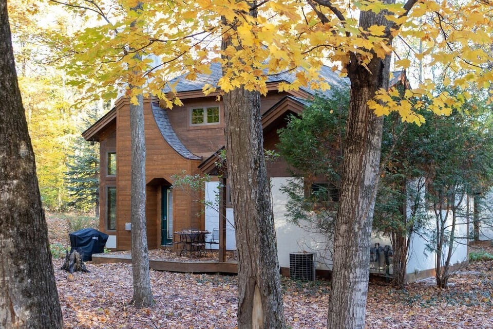 Private outdoor area w/Grill, table w/chairs, picnic table, Adirondack chairs