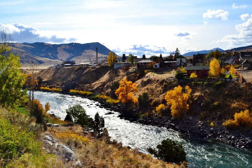 The Yellowstone river which runs behind the house. 
