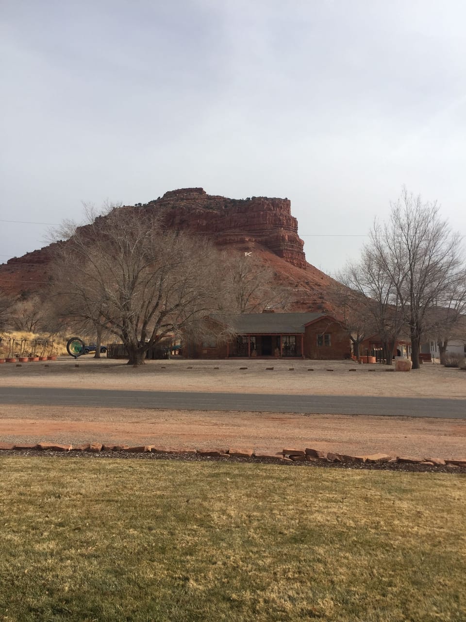 K Mountain viewed from front lawn.