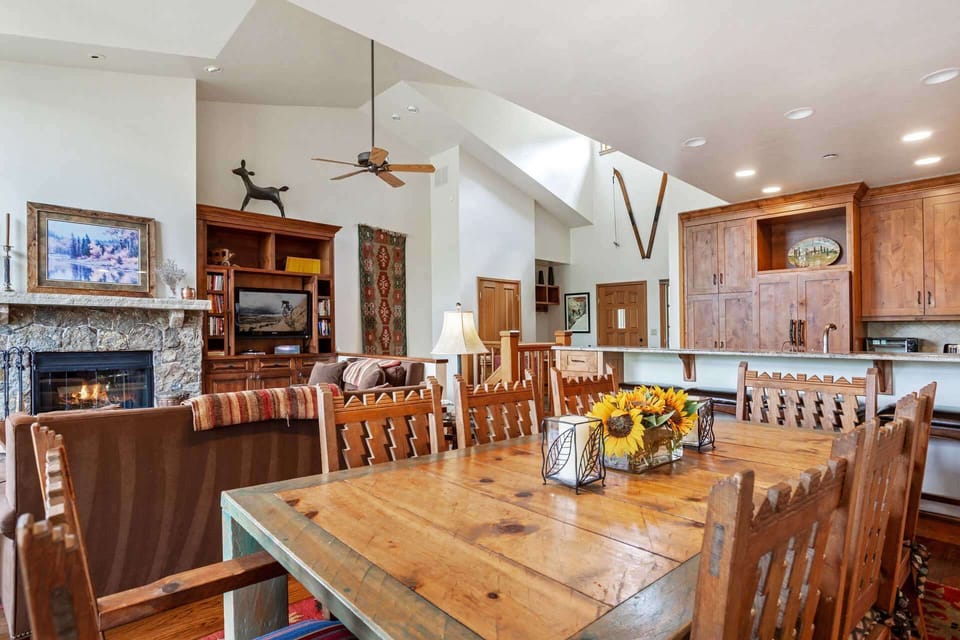 Family time is best when gathered around the dining table that seats 8 guests.