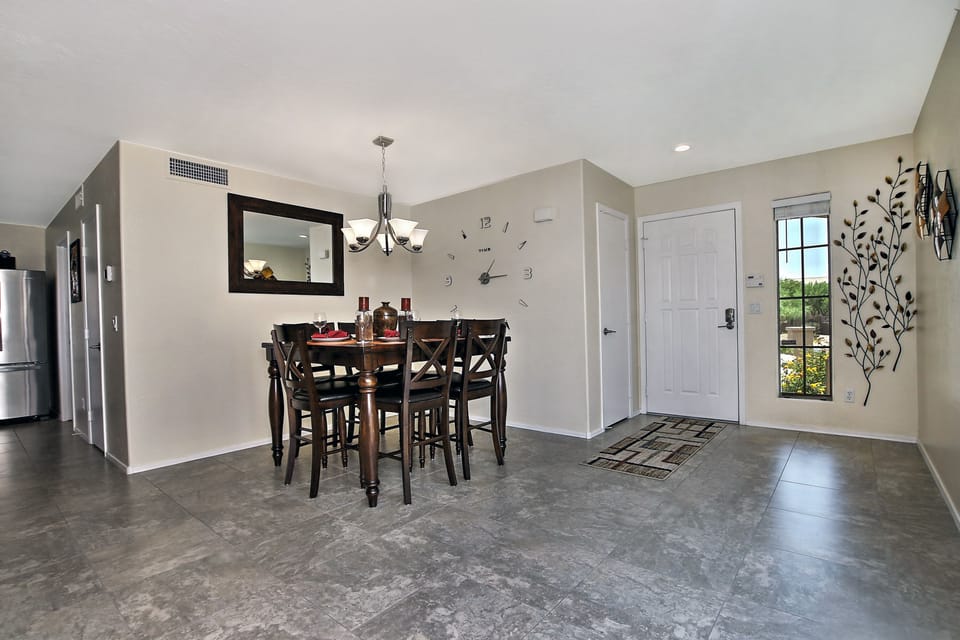 Dining Table and Nook table can be pulled together and seat 12