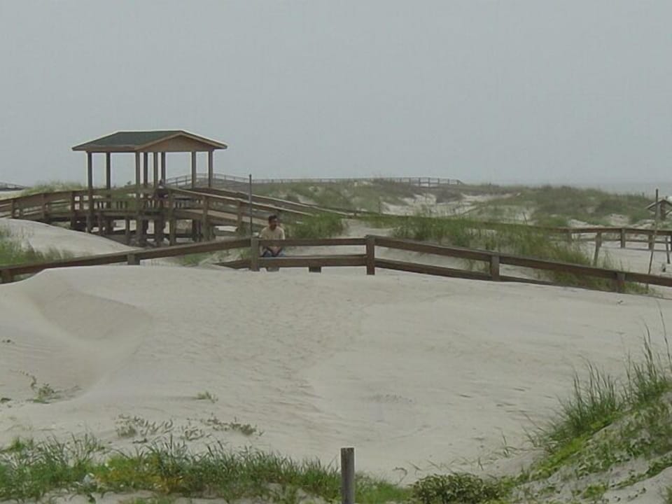 Boardwalk to the beach on every block