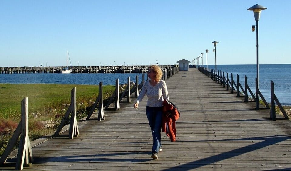 Great walking and fishing dock next to the beach at the East Tawas City Park.