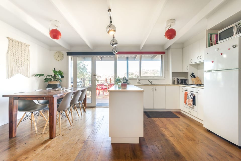Upstairs dining and fully equipped kitchen