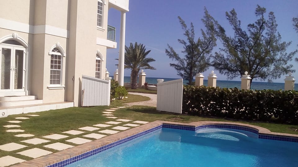 Our pool and garden area with oceanviews