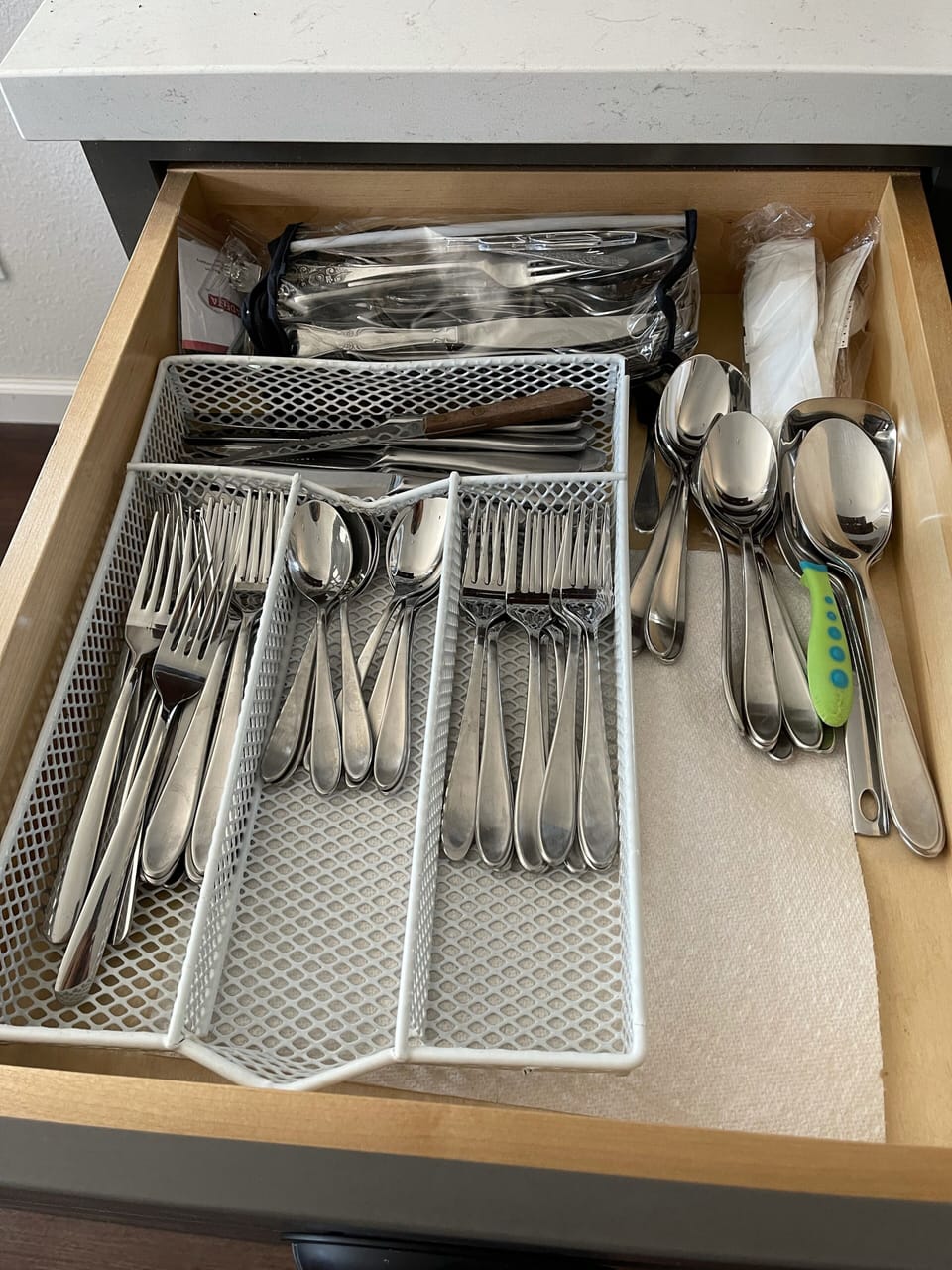 I will get the table ware….
