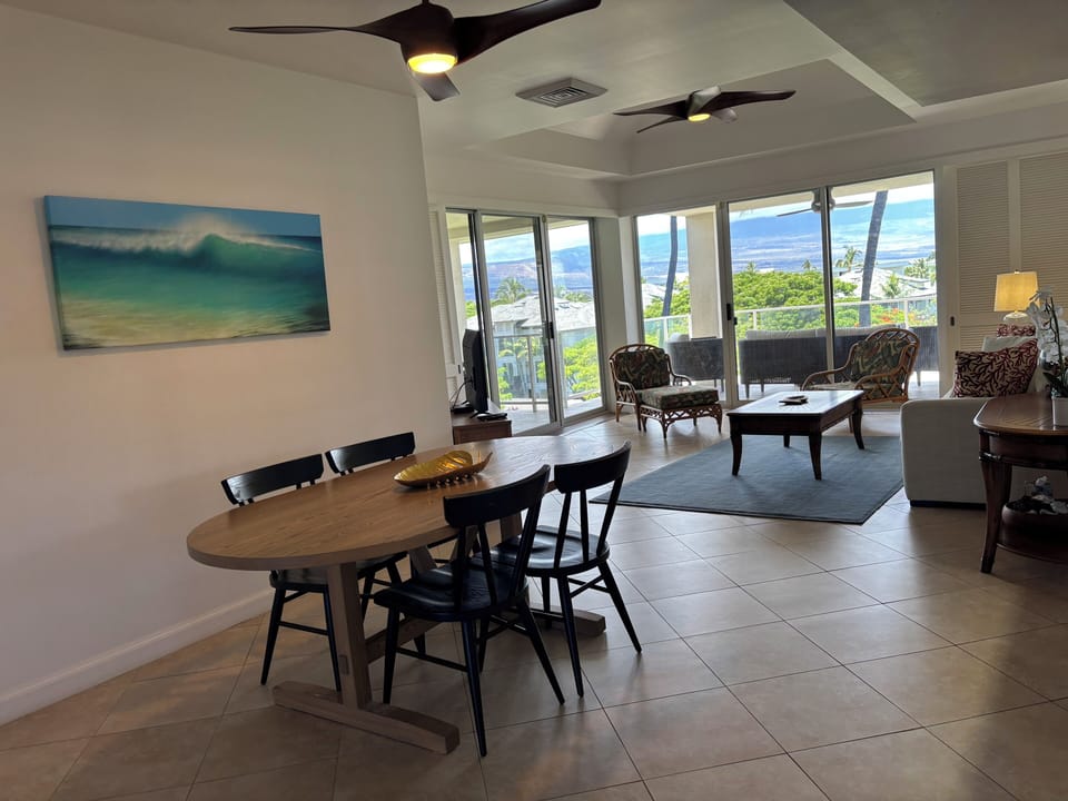 Indoor dining with artwork by local artists