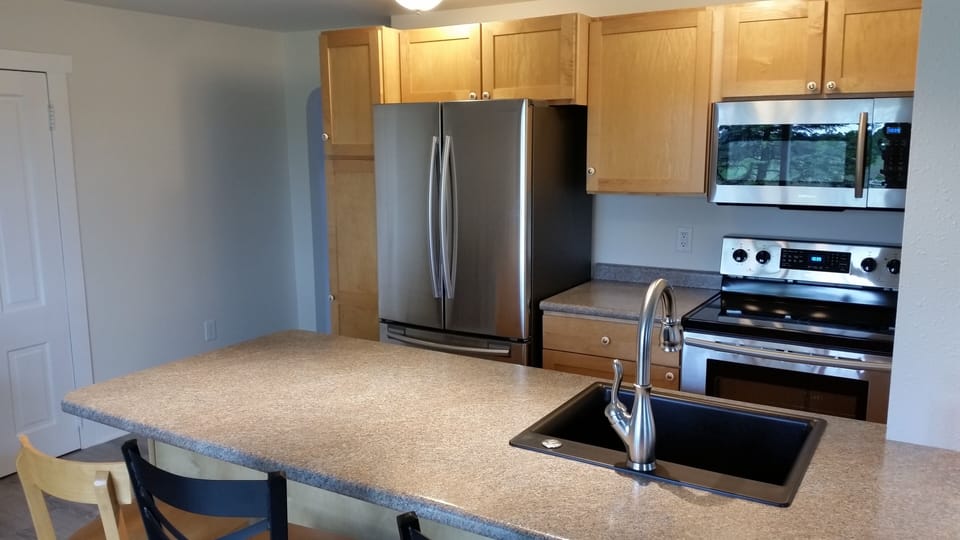 Kitchen with all new appliances.