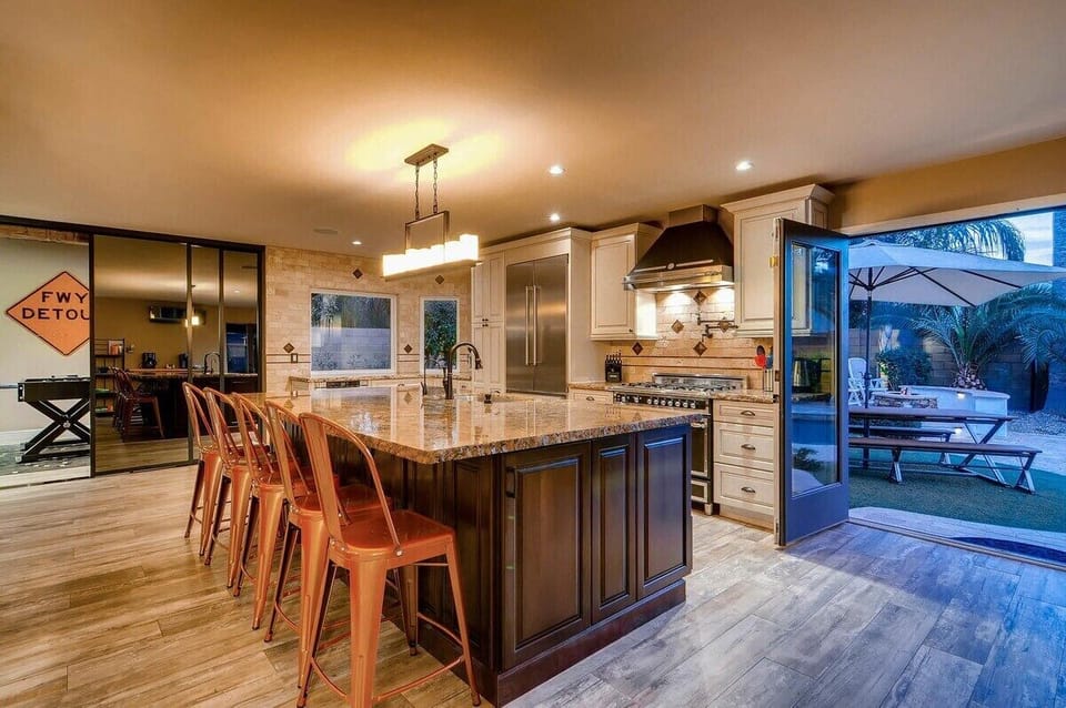Large kitchen with high-end appliances