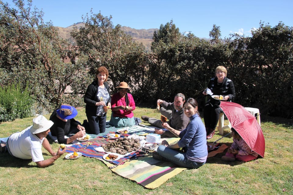 Picnic on the front lawn of the guest-house