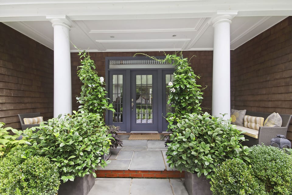 Covered Front Porch With Outdoor Furniture