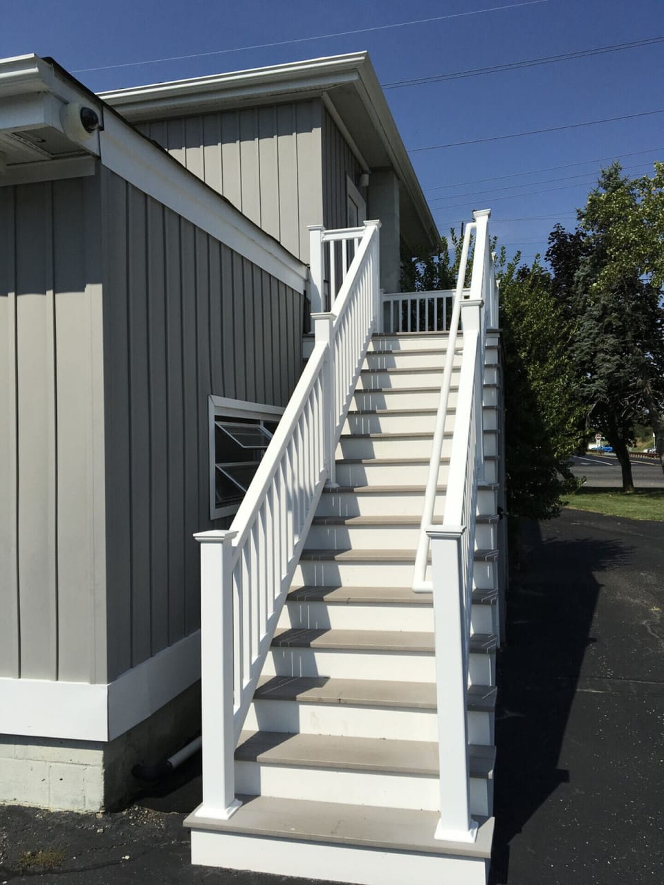 Apartment is at the top of the stairs