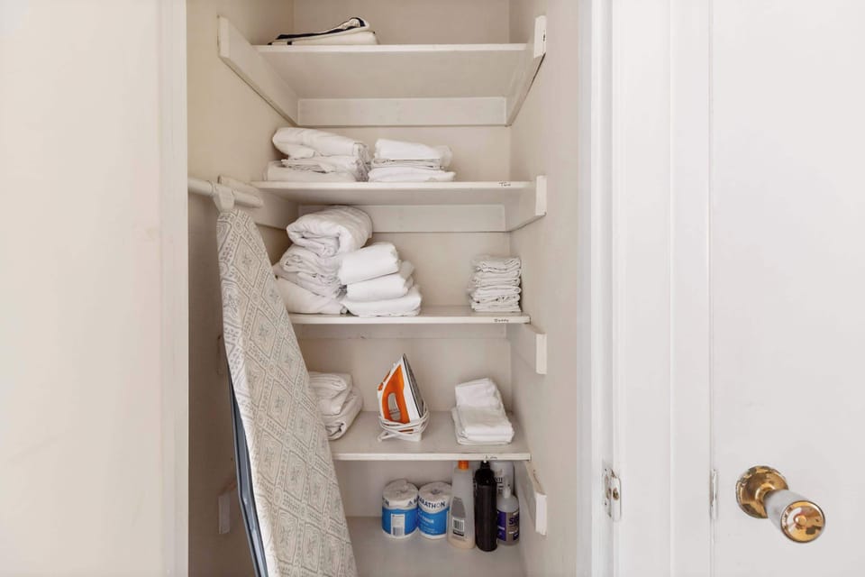 Iron, Towels Linens, Soap, Shampoo
