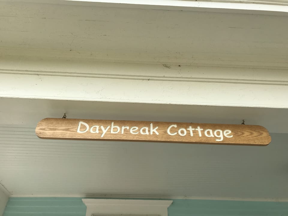 Daybreak Cottage above porch