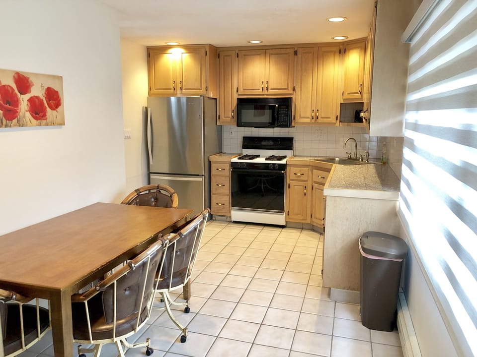 Large breakfast table in kitchen 