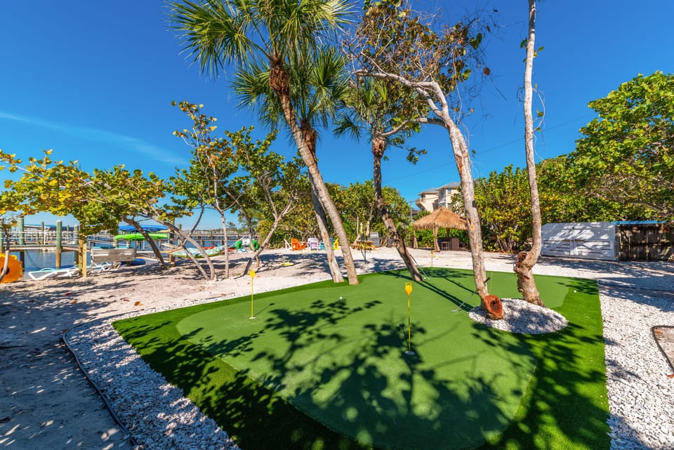 Putting green, with complimentary golf balls & putters