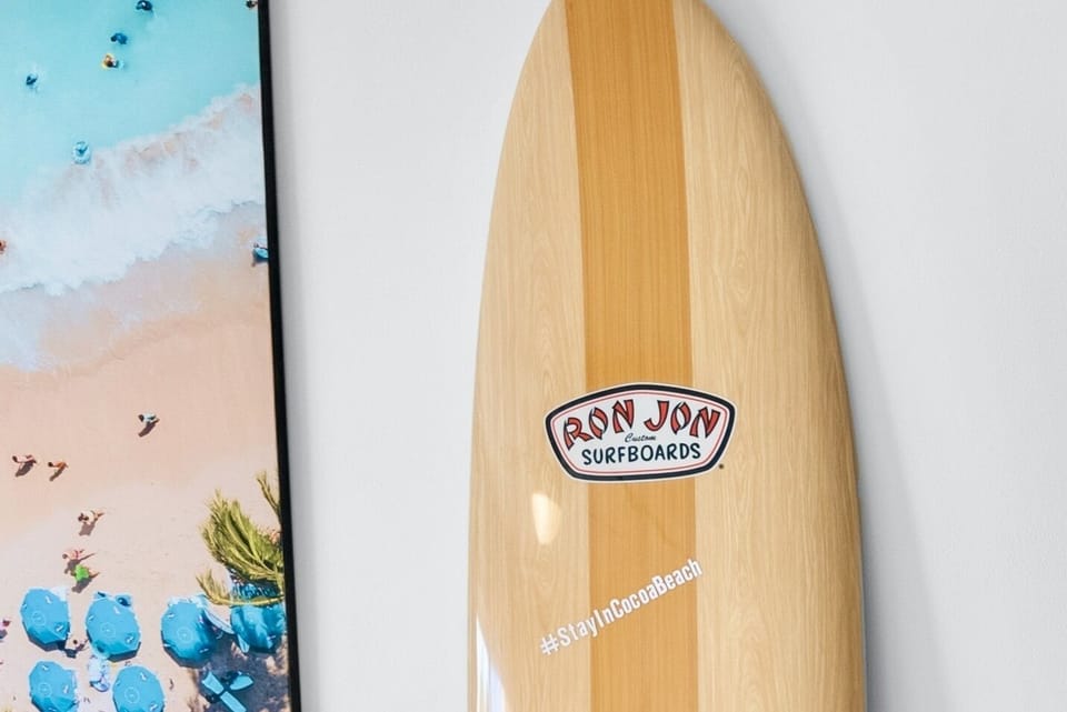 Classic Ron Jon surfboard decor adding the perfect Cocoa Beach touch