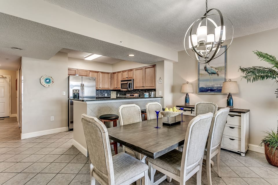 Dining table with seating for six