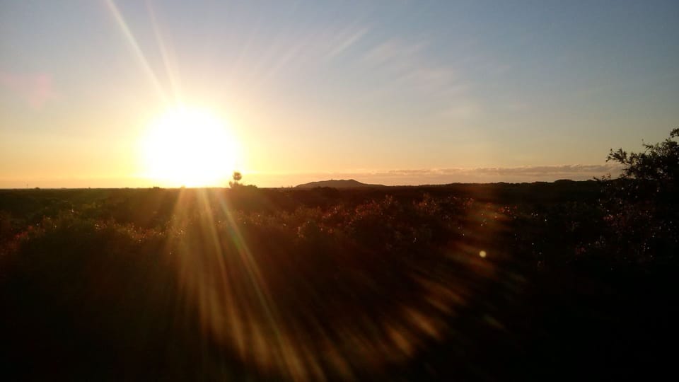 Sunrise over the lighthouse. 
