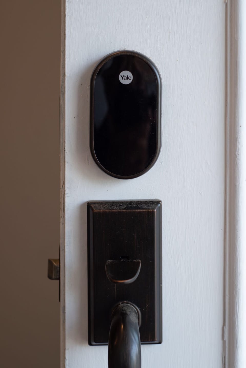 Front door smart lock.  Put in your 4 digit access code to enter.
