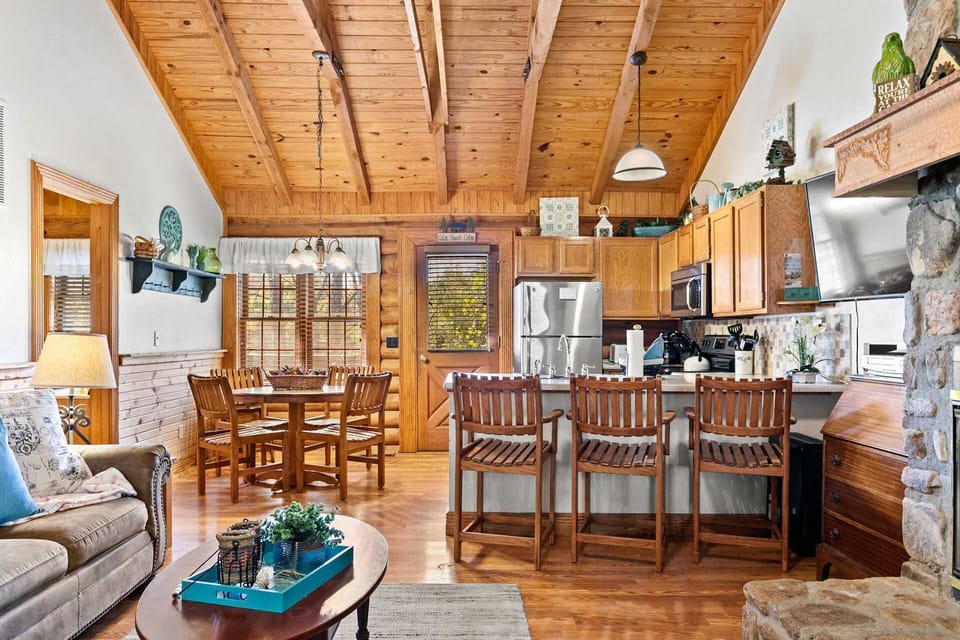 The kitchen is open to the living area so everyone is part of the fun!