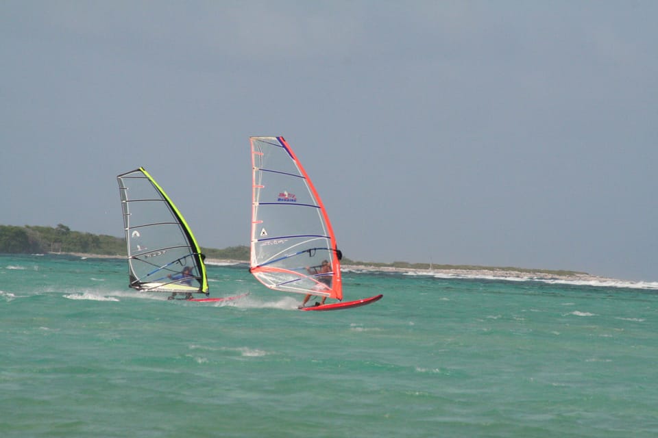 Sorobon windsurfing bay, a 10 minute drive