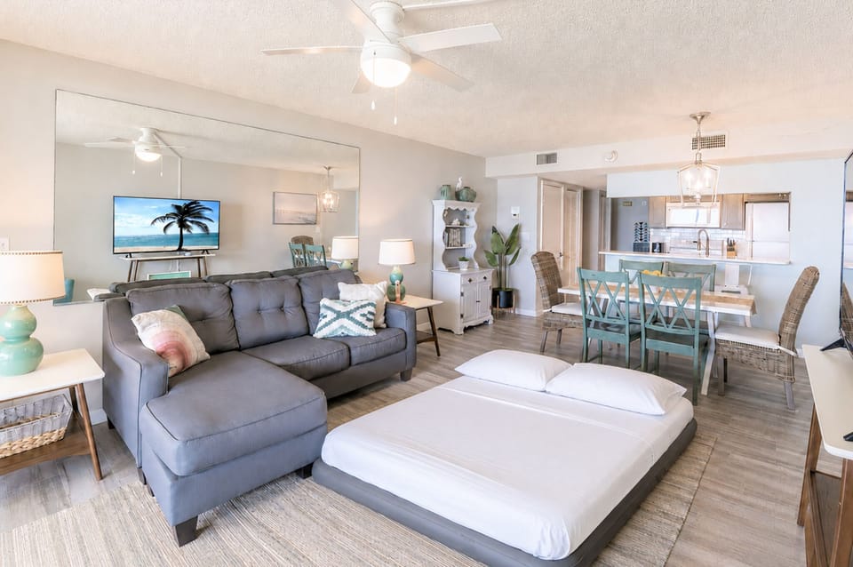 Queen air mattress for additional living room sleeping