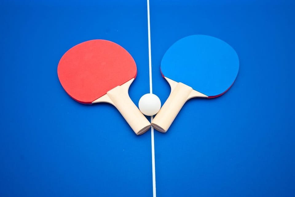 Ping pong in the game room