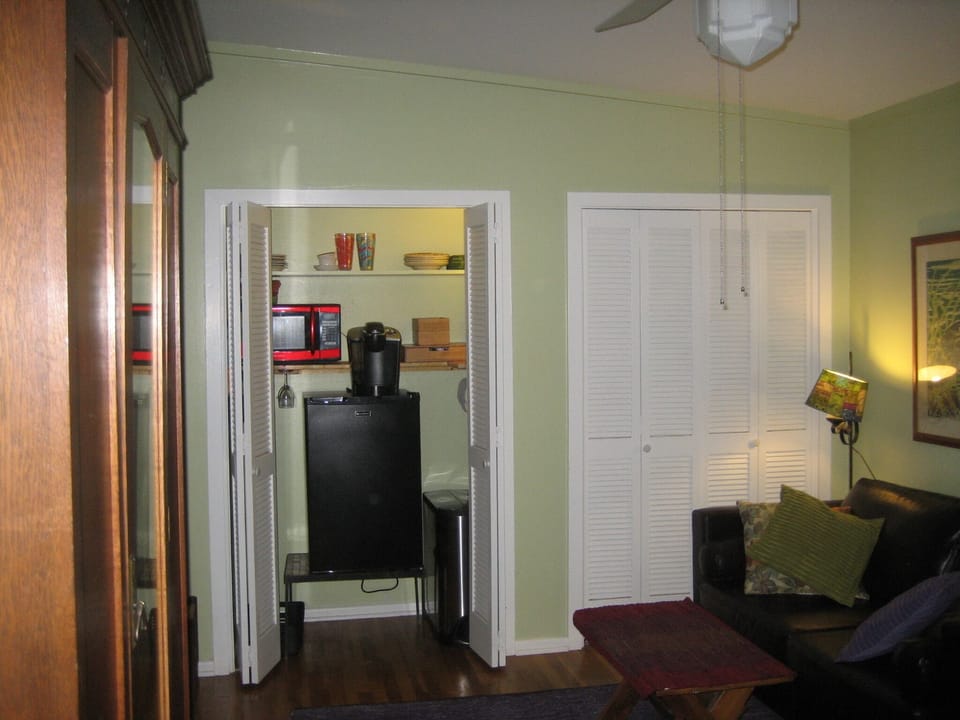"Murphy kitchen!" in one closet of the large front bedroom